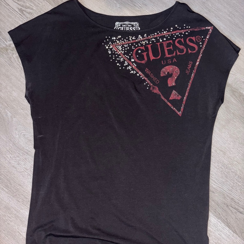 Guess Black Graphic Short Sleeve Tee